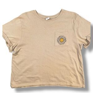 Electric Pink Cropped Grand Canyon Sunflower Tee Sz L